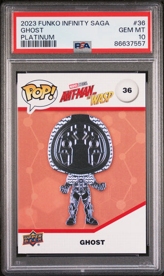 2023 UPPER DECK FUNKO POP MARVEL  GHOST PLATINUM #36  PSA 10