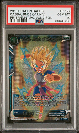 2019 DRAGON BALL SUPER CABBA, BNDS.OF.UNIV. #P-127 - PSA 10