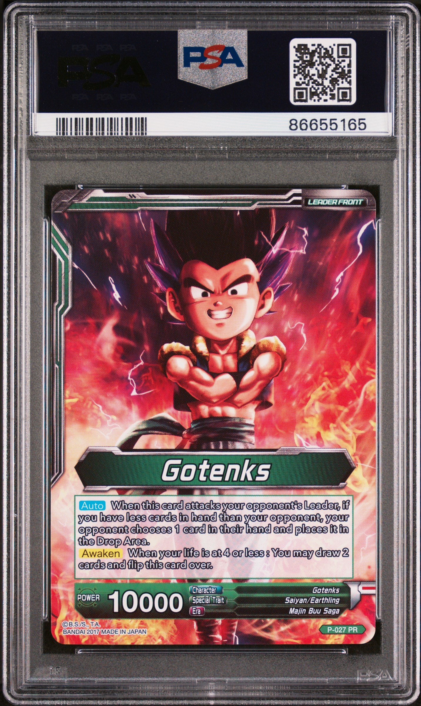 2017 DRAGON BALL SUPER 1 PRDGS STRK SS GOTENKS #P-027 - PSA 10 7 Bucks a Pop 2017 DRAGON BALL SUPER 1 PRDGS STRK SS GOTENKS #P-027 - PSA 10 7 Bucks a Pop