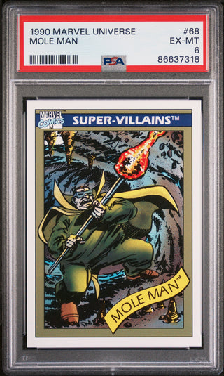 1990 MARVEL UNIVERSE MOLE MAN  #68 - PSA 6