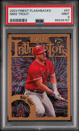 2023 TOPPS FINEST FLASHBACKS MIKE TROUT  #67 - PSA 9