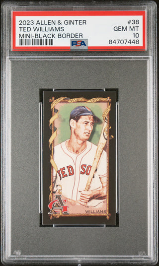 2023 TOPPS ALLEN & GINTER TED WILLIAMS MINI-BLACK BORDER #38 - PSA 10