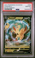 2021 POKEMON CHINESE SWORD & SHIELD EEVEE HEROES LEAFEON V #2 - Graded PSA GEM MT 10