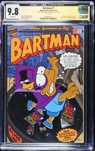 Bartman #1 signed/sketch by Tone Rodriguez Graded CGC x JSA