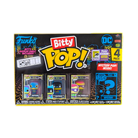 Bitty Pop! Batgirl, Batman, Riddler, and Mystery Bitty (Black Light) 4-Pack - 2023 SDCC Exclusive/ 4000 Pieces