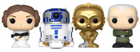 Out-Of-Box Bitty Pop! Leia, C-3PO, R2-D2, & Grand Moff Tarkin (Series 2) 4-Pack w/ Shelf