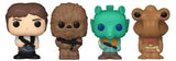 Out-Of-Box Bitty Pop! Han Solo, Chewbacca, Greedo & Hammerhead (Series 3) 4-Pack w/ Shelf