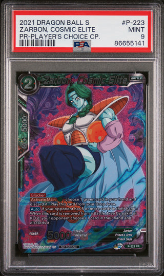 2021 DRAGON BALL SUPER ZARBON, COSMIC ELITE #P-223 - PSA 9