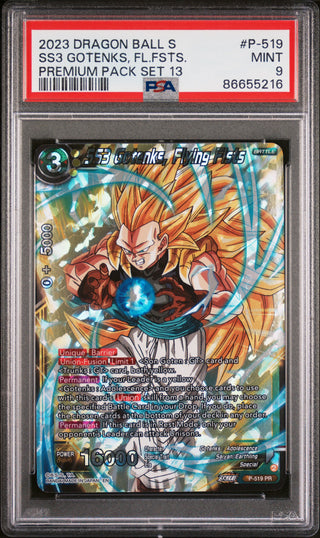 2023 DRAGON BALL SUPER 2 CRITICAL BLOW 13 SS3 GOTENKS, FLYN FST #P-519 - PSA 9