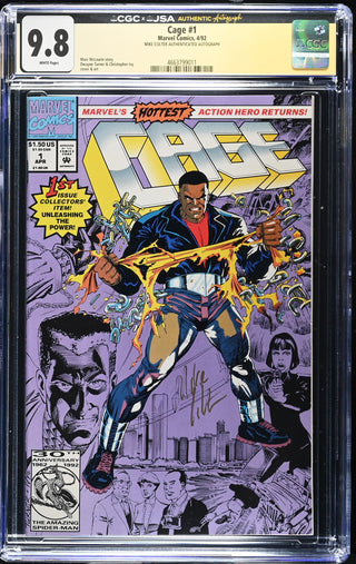 Cage #1 Signed By Mike Colter (4/92) Graded CGC x JSA