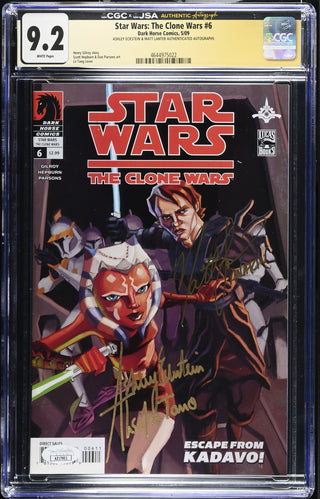 Star Wars: The Clone Wars #6 (5/09) signed by Ashley Eckstein & Matt Lanter Graded CGC x JSA