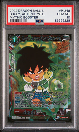 2022 DRAGON BALL SUPER MYTHIC BOOSTER BROLY, ASTSNG.PNTL. #P-248 - PSA 10