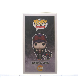 * Funko Pop! Signed Elvira & Gonk Moonlight, Mistress of the Dark 1648 – 7BAP Exclusive Vinyl Figure in PopShield Protector **Signed Chase**