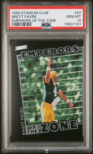 1999 STADIUM CLUB EMPERORS OF THE ZONE BRETT FAVRE #E2 PSA 10