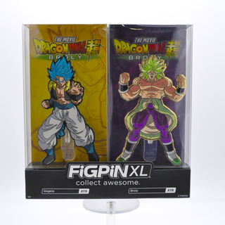 * FiGPiN XL: Dragon Ball Super: Broly - Glitter Hair Gogeta & Gold-Plated Broly 2-pack #X15-16 – Funimation SDCC Exclusive