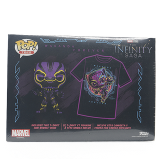 * Funko Pop & Tee: Marvel Blacklight Black Panther Pop & Tee Box Set Size M Target Exclusive