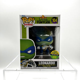 * Funko Pop! Leonardo Retro Toys, Teenage Mutant Ninja Turtles / Power Rangers 104 – 2022 Toy Tokyo SDCC Exclusive Vinyl Figure in PopShield Protector