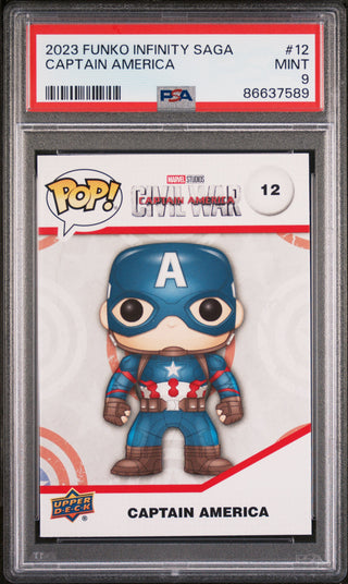 2023 UPPER DECK FUNKO POP MARVEL  CAPTAIN AMERICA  #12  PSA 9
