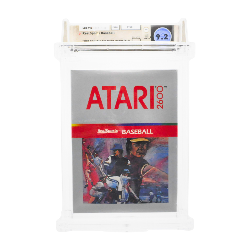 Graded Atari 2600 Cart in Box Sealed - RealSports Baseball WATA 9.2/A++