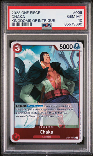 2023 ONE PIECE KINGDOMS OF INTRIGUE CHAKA #8 - PSA GEM MT 10