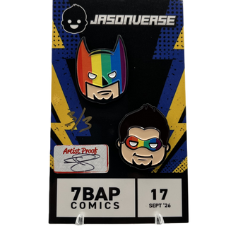 * Signed Artist's Proof Jasonverse DC Batman & Robin Pin Set – 7BAP Exclusive 1 of 3 pieces **Rainbow Chase**
