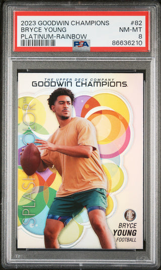 2023 UPPER DECK GOODWIN CHAMPIONS PLATINUM BRYCE YOUNG PLATINUM-RAINBOW #82 - PSA 8