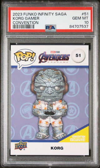 2023 UPPER DECK FUNKO POP MARVEL  KORG GAMER CONVENTION #51  PSA 10