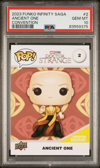 2023 UPPER DECK FUNKO POP MARVEL  ANCIENT ONE CONVENTION #2  PSA 10