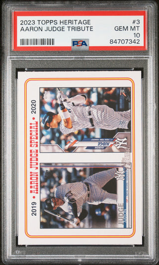 2023 TOPPS HERITAGE AARON JUDGE TRIBUTE  #3 - PSA 10