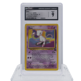 * Pokémon (2000) Mew Black Star Promos – 8 Pokémon League Card CGC Graded 9