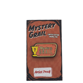 * Artist Proof Mystery Grail Logo Halloween Orange Enamel Pin – Limited Edition