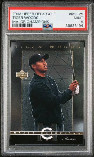 2003 UPPER DECK MAJOR CHAMPIONS TIGER WOODS #MC-25 - PSA 9