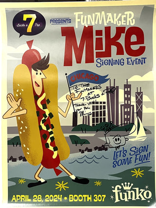 * Mike Becker Signed 7BAP Presents Funmaker Mike Signing Event Poster C2E2 2024