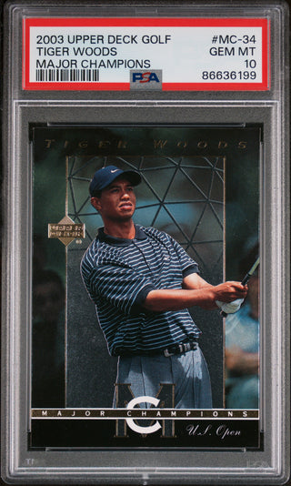2003 UPPER DECK MAJOR CHAMPIONS TIGER WOODS #MC-34 - PSA 10