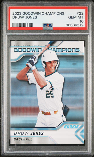 2023 UPPER DECK GOODWIN CHAMPIONS DRUW JONES  #22 - PSA 10