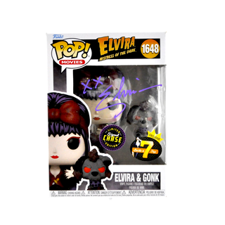 * Elvira Signed Funko Pop – Elvira with Gonk (Moonlight) 1648 – 7BAP Exclusive **Chase**