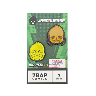 * Jason Signed Pin – Artist Proof 1 of 3 Jasonverse Grinch & Max Pin Set – 7BAP Exclusive