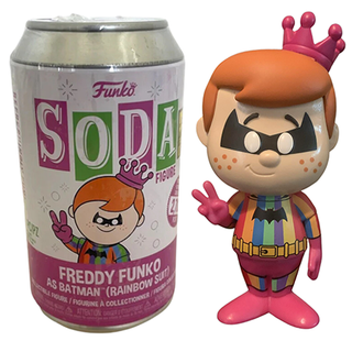 Funko Soda Freddy Funko as Batman (Rainbow Suit, Sealed) - 2023 Camp Fundays Exclusive