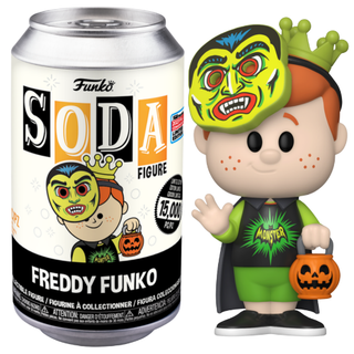 Funko Soda Freddy Funko, Glow in the Dark, Trick Or Treat, Opened - 2023 Fall Convention Exclusive Chase