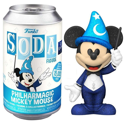 Funko Soda Philharmagic Mickey Mouse (Diamond Collection, Opened) - 2022 D23 Expo Exclusive **Chase, Sticker Peeling**