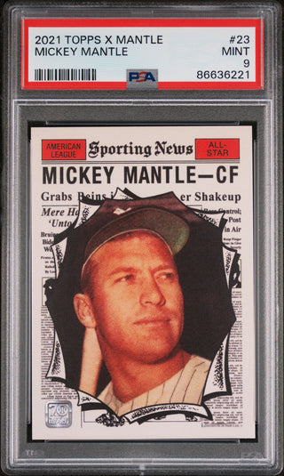 2021 TOPPS X MICKEY MANTLE COLLECTION #23 - PSA 9