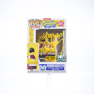 * Signature Series Tom Kenny Signed Pop – Spongebob Weightlifter 917 – Hot Topic Exclusive /1 of 1 piece