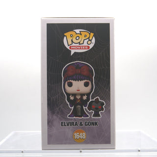 * Funko Pop! Elvira & Gonk Moonlight, Mistress of the Dark 1648 **Signed Chase** – 7BAP Exclusive Vinyl Figure in PopShield Protector