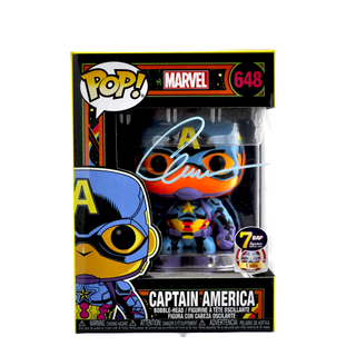 * Signature Series Chris Evans Signed Pop – Captain America (Black Light) 648 – Target Exclusive / 1 of 1