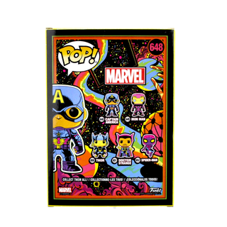 * Signature Series Chris Evans Signed Pop – Captain America (Black Light) 648 – Target Exclusive / 1 of 1