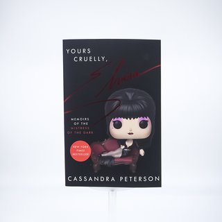 * Cassandra Peterson Signed Book – Yours Cruelly, Elvira: Memoirs of the Mistress of the Dark Funko Cover