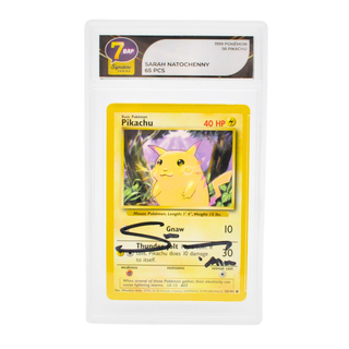 * Signature Series Sarah Natochenny Signed Card – 1999 Pokémon Pikachu #58 /65 pieces