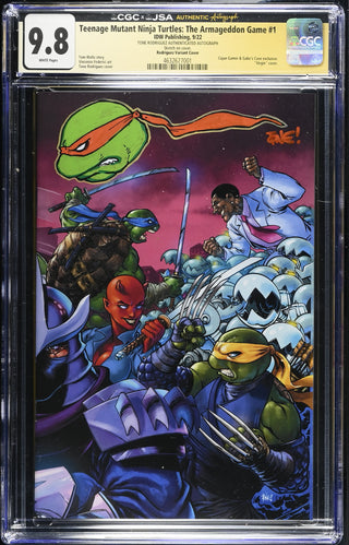TMNT: The Armageddon Game #1 signed/sketch by Tone Rodriguez Graded CGC x JSA