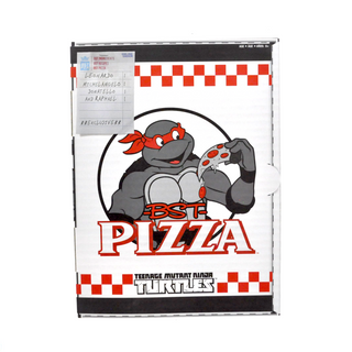 * BST AXN Pizza Box Black & White Teenage Mutant Ninja Turtles 4-Pack Opened