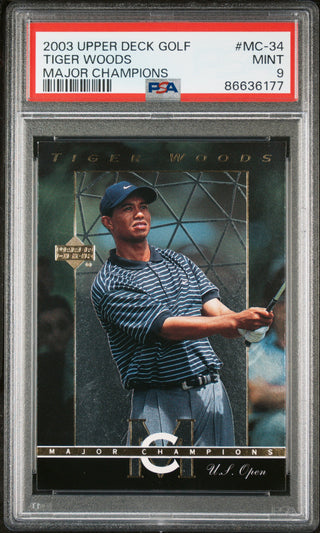 2003 UPPER DECK MAJOR CHAMPIONS TIGER WOODS MAJOR CHAMPIONS #MC-34 - PSA 9
